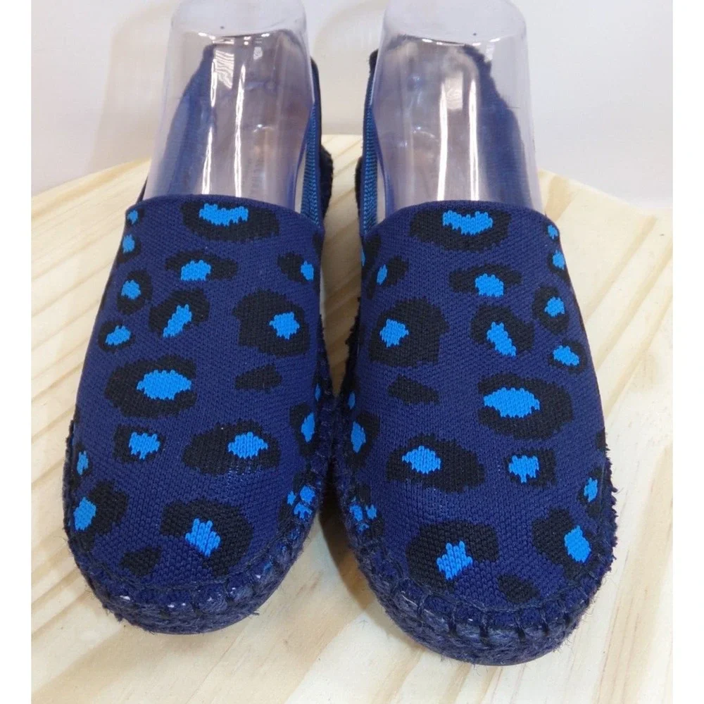 Cole Haan Navy & Bright Blue Leopard Espadrilles